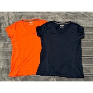 NEW 2-PCK Gildan Women's Performance V-Neck Tech T-Shirts MEDIUM